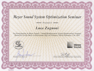 Diploma Meyer Sound System Optimization